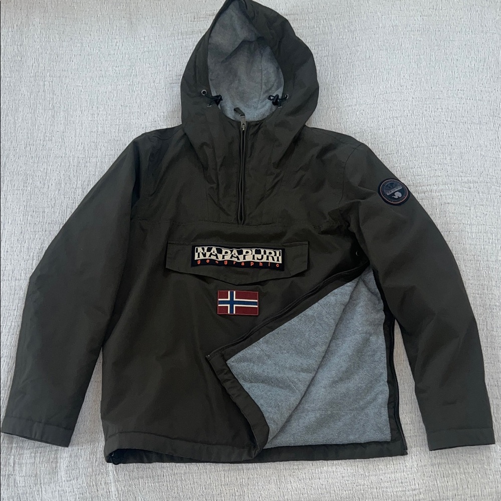 Napapijri Men's Olive Hooded Raincoat